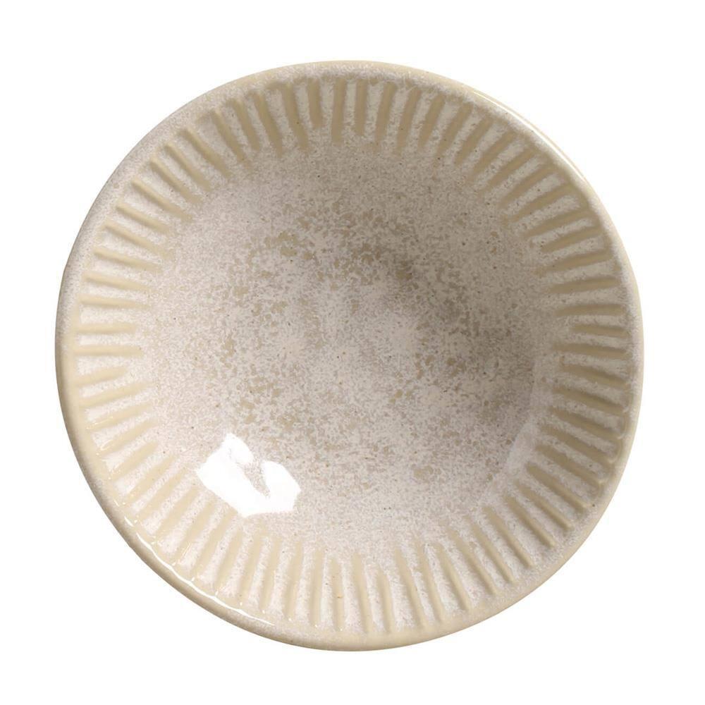 Conjunto de Cumbucas Porto Brasil Cerâmica Linhas Latte Bege 6 peças – 370 ml - 2