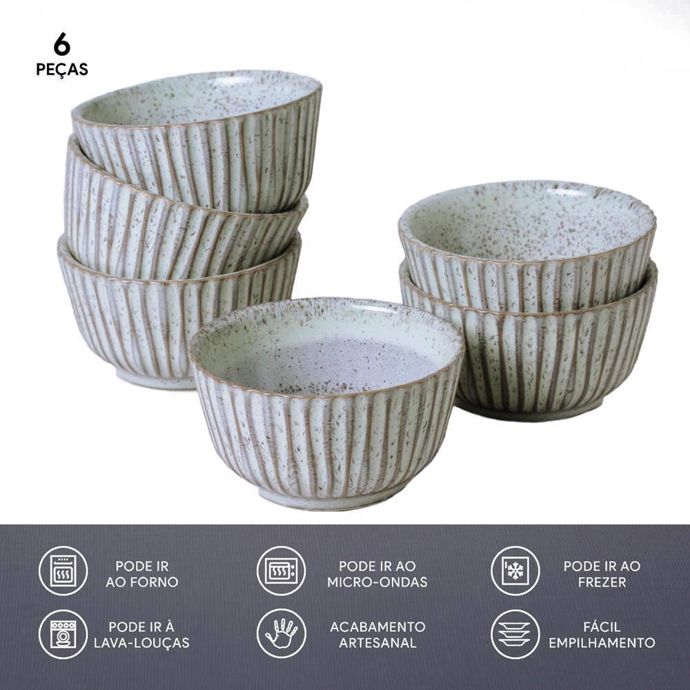 Conjunto de Ramequim Porto Brasil Linhas Pistache com 6 Peças 170 ml - Verde - 5