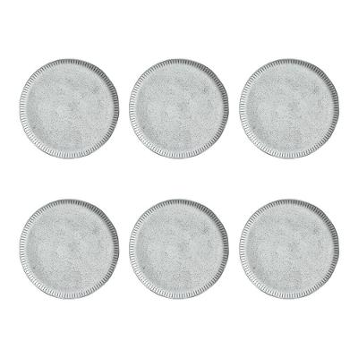 Conjunto de Pratos Rasos Porto Brasil Linhas Echo com 6 Peças - Branco