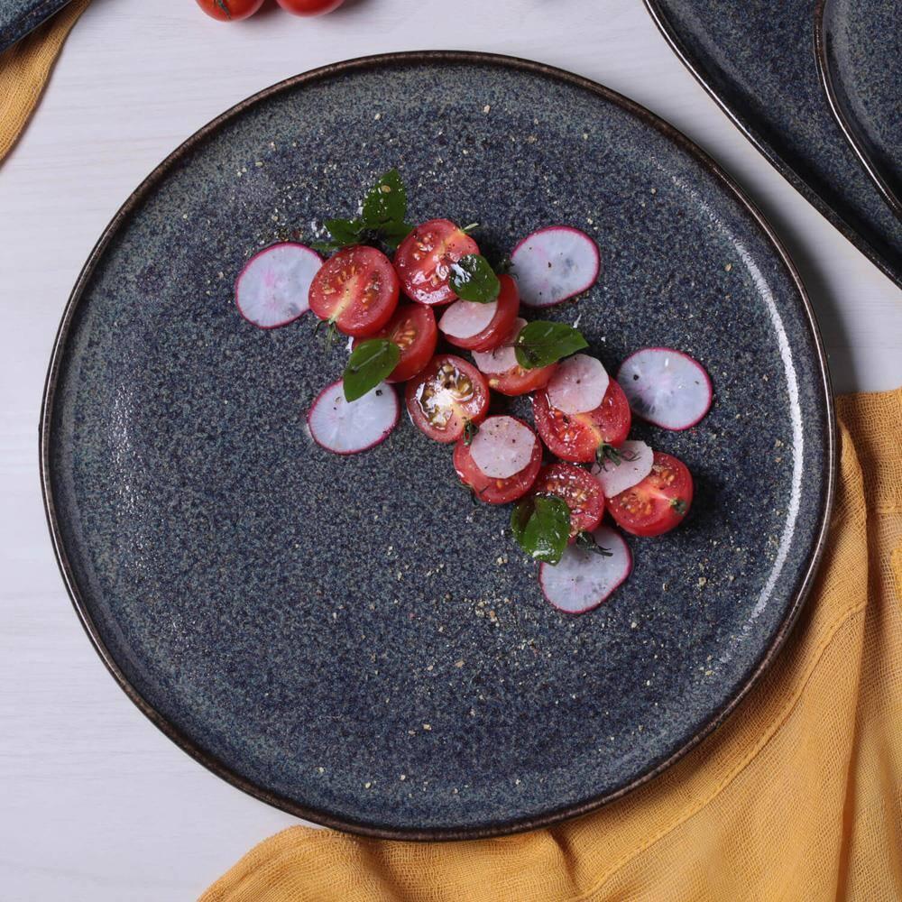 Conjunto de Pratos Rasos Porto Brasil Bio Titanium com 6 Peças - Azul - 3