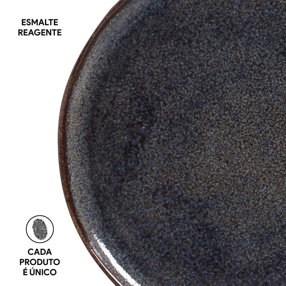 Conjunto de Pratos Rasos Porto Brasil Bio Titanium com 6 Peças - Azul - 6