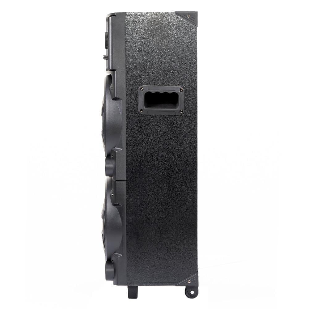 Torre de Som Amvox Duplo 8 Black ACA1101 com Luz de LED, 2 Woofers de 8", Bluetooth, Entradas UBS SD e Microfones - 1100W - 4