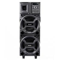 Torre de Som Amvox Duplo 8 Black ACA1101 com Luz de LED, 2 Woofers de 8", Bluetooth, Entradas UBS SD e Microfones - 1100W - 1