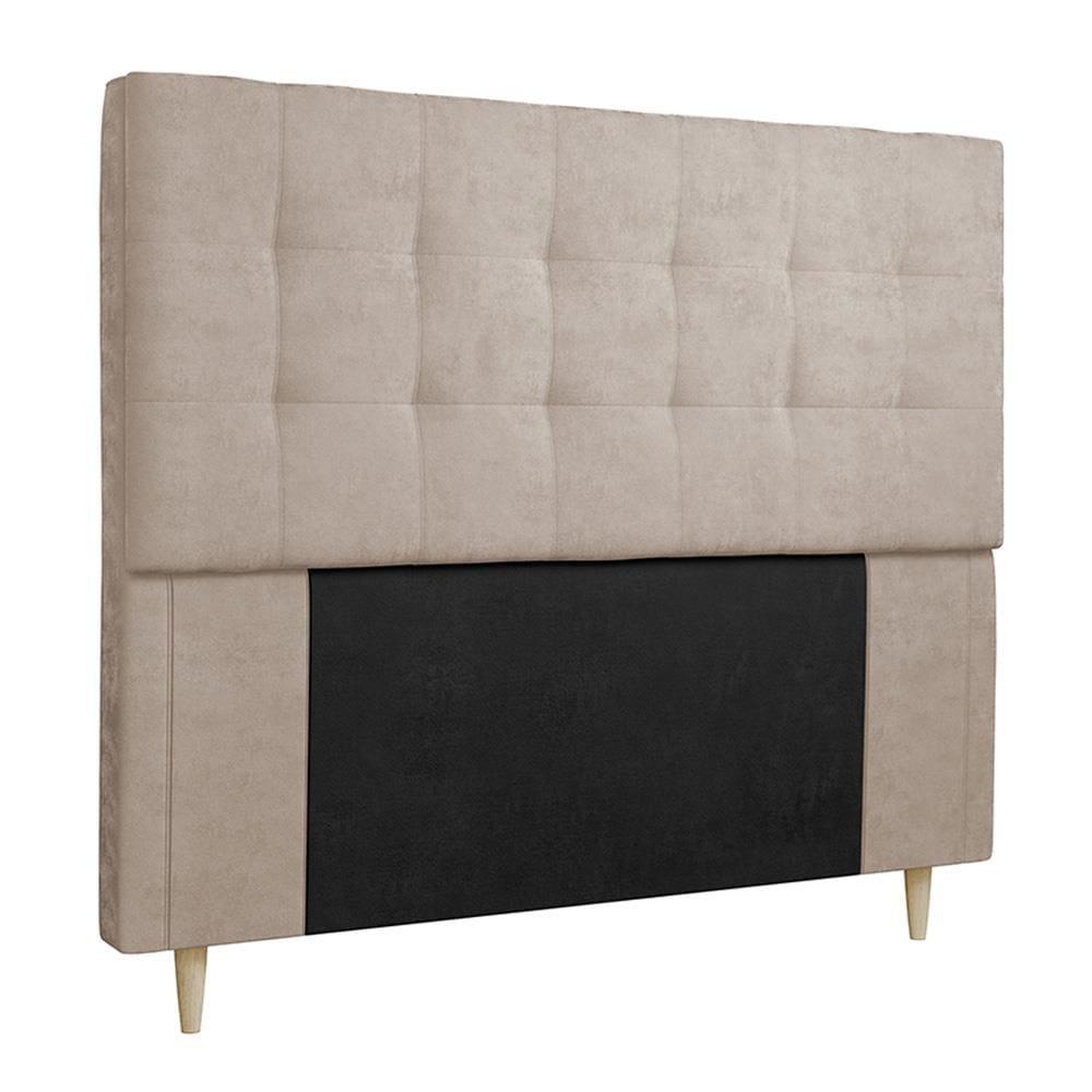 Cabeceira para Cama Box Casal Dobuê Sevilha com Revestimento em Veludo - 2