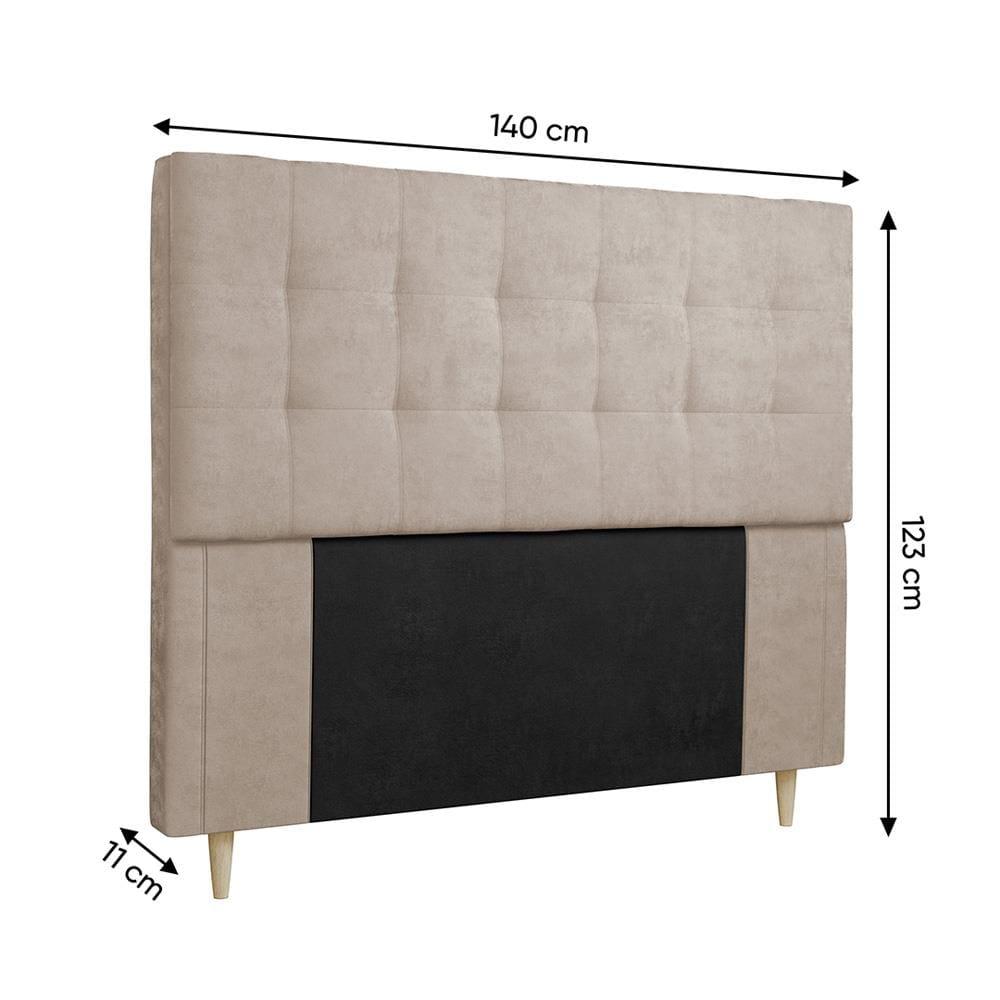 Cabeceira para Cama Box Casal Dobuê Sevilha com Revestimento em Veludo - 3