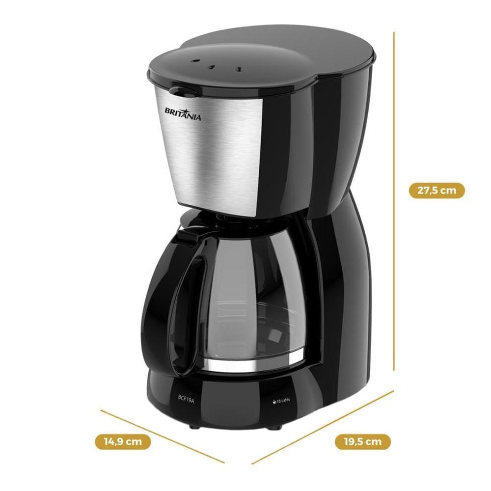 Cafeteira Elétrica Britânia BCF19 18 xícaras - Preto e Inox - 7