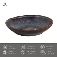 Conjunto de Pratos Fundos Porto Brasil Bio Titanium com 6 Peças - Azul - 6