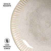 Conjunto de Pratos Fundos Porto Brasil Linhas Latte com 6 Peças - Bege - 6