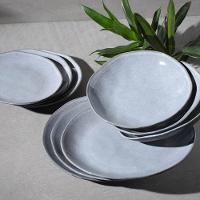 Conjunto de Pratos Fundos Porto Brasil Orgânico Concreto com 6 Peças - Cinza - 8