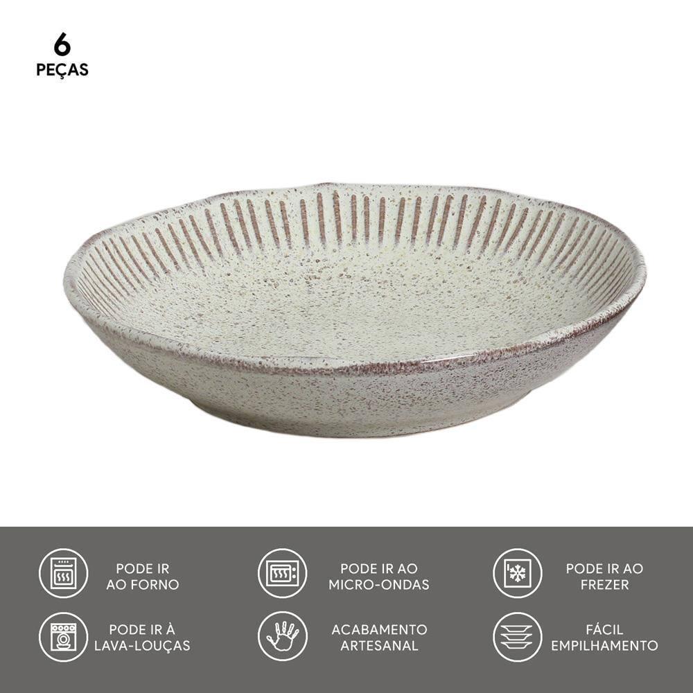 Conjunto de Pratos Fundos Porto Brasil Linhas Pistache com 6 Peças - Verde - 5