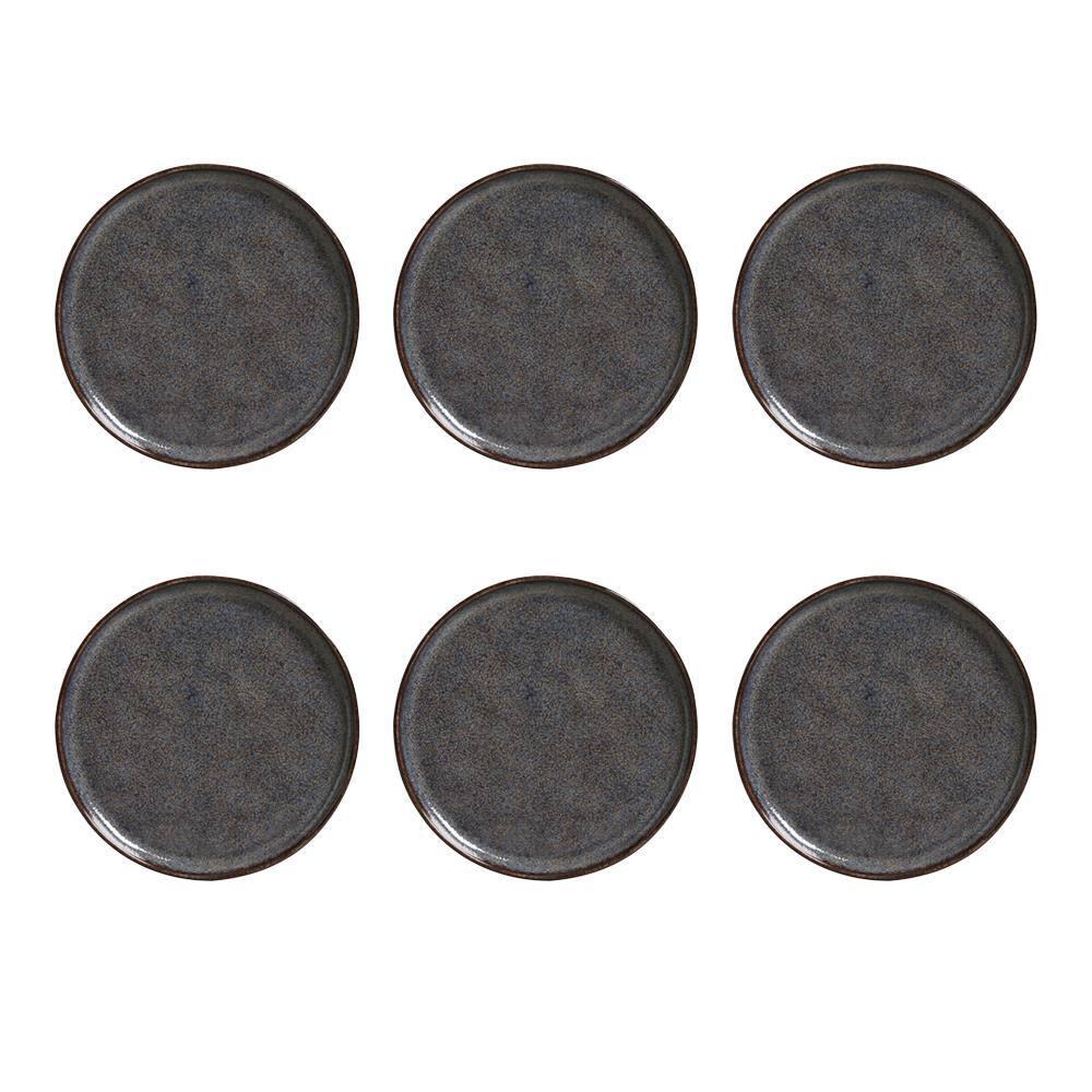 Conjunto de Pratos de Sobremesa Porto Brasil Bio Titanium com 6 peças - Azul - 1