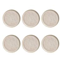 Conjunto de Pratos de Sobremesa Porto Brasil Linhas Latte com 6 peças - Bege - 1
