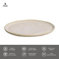 Conjunto de Pratos de Sobremesa Porto Brasil Linhas Latte com 6 peças - Bege - 5