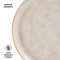 Conjunto de Pratos de Sobremesa Porto Brasil Linhas Latte com 6 peças - Bege - 6