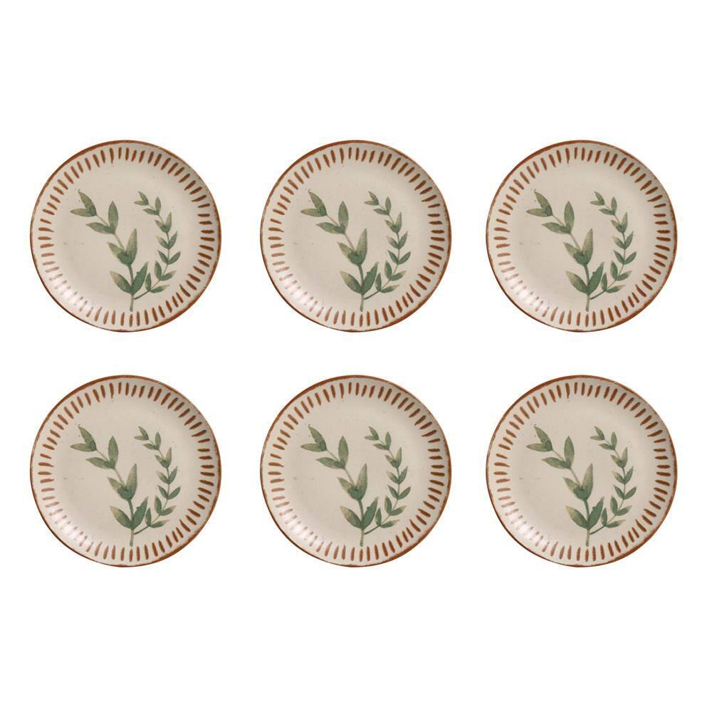 Conjunto de Pratos de Sobremesa Porto Brasil Coup Stone Magari com 6 peças - Estampado - 1