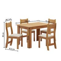 Mesa de Jantar Retangular Viero Tulipa com 4 Cadeiras Estofadas e Revestidas em Veludo - 5