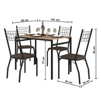 Mesa Retangular Fabone Sintra com 4 Cadeiras Estofadas - 3