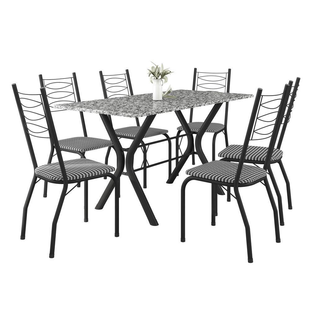 Mesa de Jantar de Granito Fabone Miami com 6 Cadeiras Estofadas - 2