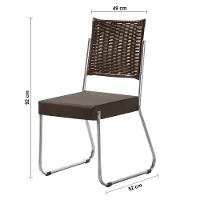 Cadeira de Jantar Aço Nobre Claudia com Assento Estofado e Revestimento Suede - 2