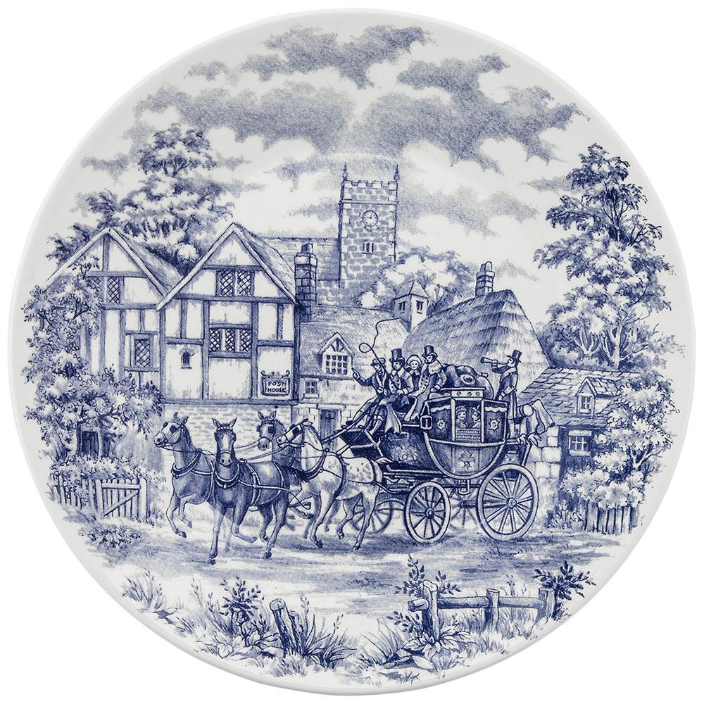 Aparelho de Jantar 20 Peças Oxford Biona Donna Cena Inglesa Azul e Bege em Cerâmica - 2