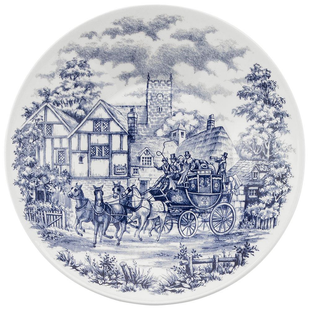 Aparelho de Jantar 20 Peças Oxford Biona Donna Cena Inglesa Azul e Bege em Cerâmica - 3