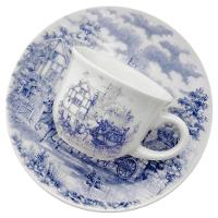 Aparelho de Jantar 20 Peças Oxford Biona Donna Cena Inglesa Azul e Bege em Cerâmica - 5