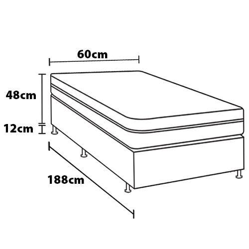Cama Box de Solteiro Portobel New Lexus com Molas Ensacadas e Revestimento em Tecido Poliéster 60x88x188cm - Branco/Cinza - 3