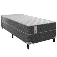 Cama Box de Solteiro Portobel New Lexus com Molas Ensacadas e Revestimento em Tecido Poliéster 60x88x188cm - Branco/Cinza - 2