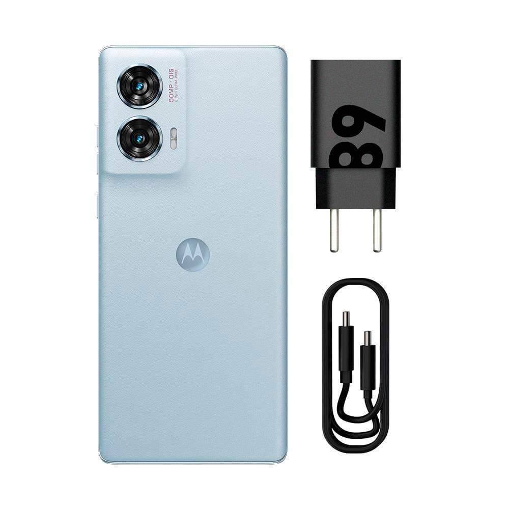 Smartphone Motorola Edge 50 Fusion 5G Ligth Blue com Snapdragon, 256GB, Sony AI Camera, 8GB + 8G de RAM Boost, Tela 6.7", IP68 e NF - 6