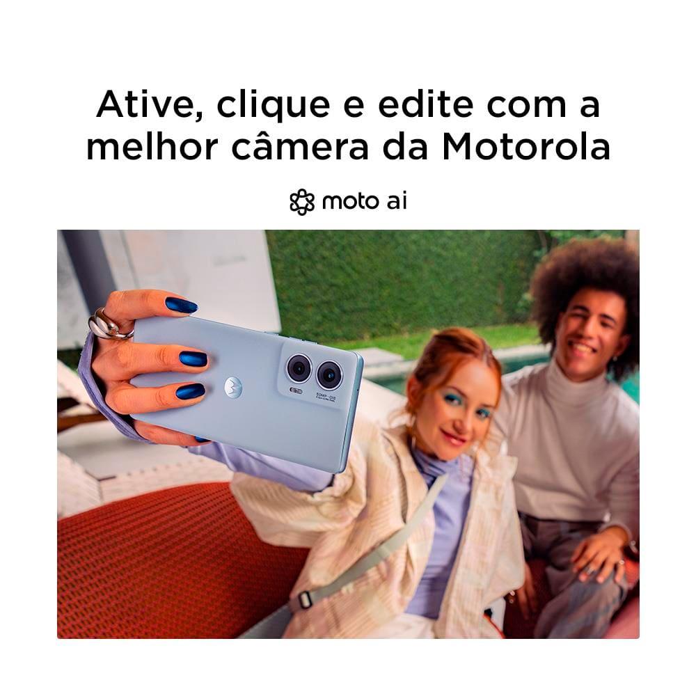 Smartphone Motorola Edge 50 Fusion 5G Ligth Blue com Snapdragon, 256GB, Sony AI Camera, 8GB + 8G de RAM Boost, Tela 6.7", IP68 e NF - 9