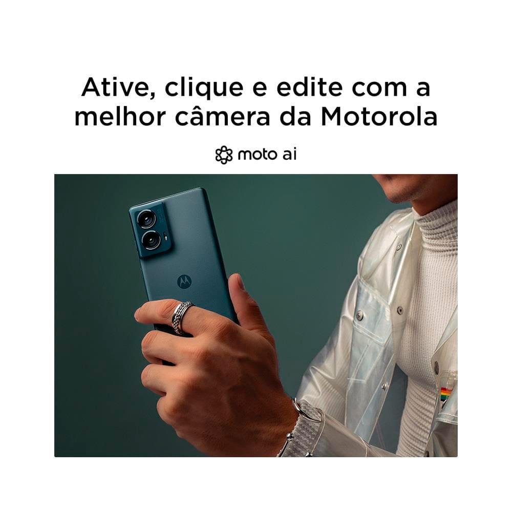 Smartphone Motorola Edge 50 Fusion 5G Blue Teal 256GB, Tela 6.7”, 8GB RAM, Câmera com Moto AI, IP68 e Processador Snapdragon - 9