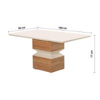 Mesa de Jantar Retangular Aço Nobre Aurora com Tampo de Vidro e 6 Cadeiras Estofadas - Champagne e Off White - 6