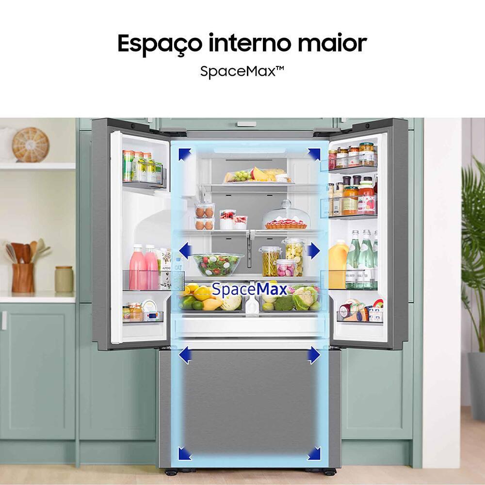 Geladeira Smart Samsung Frost Free French Door RF27 com SpaceMax e All Around Cooling 576L - Inox - 3