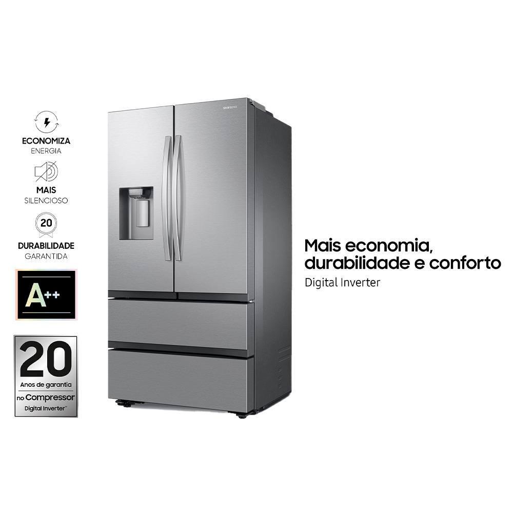 Geladeira Smart Samsung Frost Free French Door RF27 com SpaceMax e All Around Cooling 576L - Inox - 8