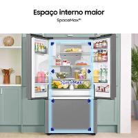 Geladeira Smart Samsung Frost Free French Door RF27 com SpaceMax e All Around Cooling 576L - Inox - 3