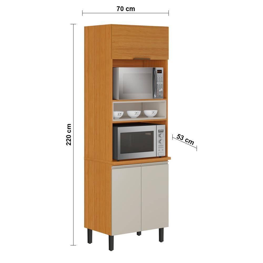 Paneleiro Itatiaia Ideale com 3 Portas, 5 Prateleiras e Nicho para Micro-ondas - 70cm largura - 3