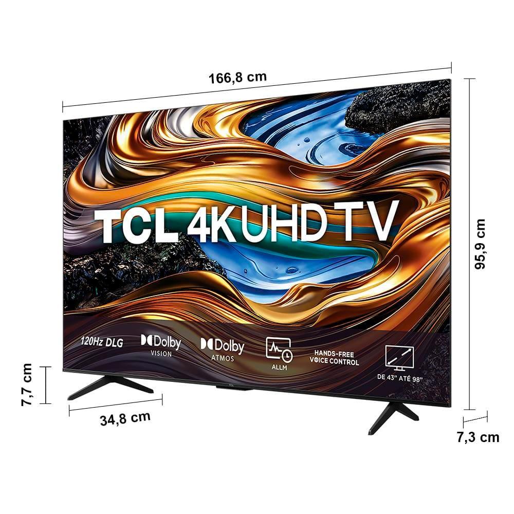 Smart TV 75” 4K UHD TCL 75P755 com Processador AIPQ, Google TV, Wi-Fi, Bluetooth, Google Assistente, Dolby Vision e Atmos - 5