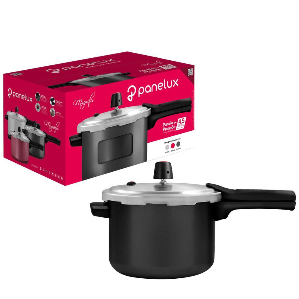 Panela de Pressão 4,5L Panelux Magnific em Alumínio com Antiaderente PTFE - Grafite - 2