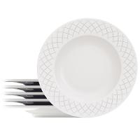 Conjunto com 6 Pratos Rasos Tramontina Ingrid em Porcelana 27 cm - Branco - 1