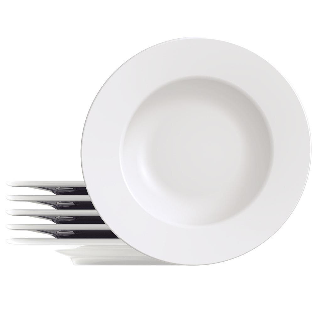 Conjunto com 6 Pratos Rasos Tramontina Maria Augusta em Porcelana 28 cm - Branco - 1