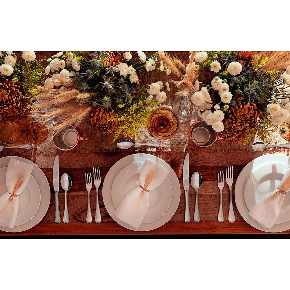 Conjunto com 6 Pratos Rasos Tramontina Maria Augusta em Porcelana 28 cm - Branco - 6