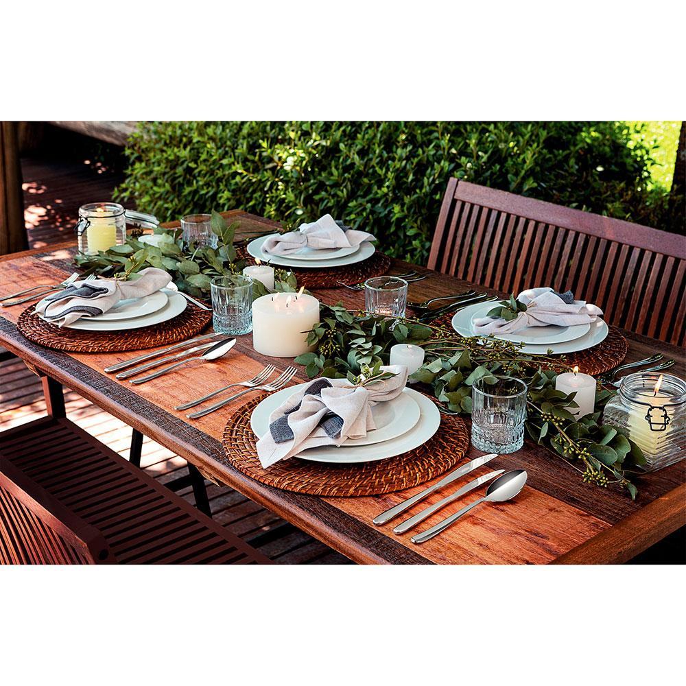 Conjunto com 6 Pratos Rasos Tramontina Maria Augusta em Porcelana 28 cm - Branco - 8