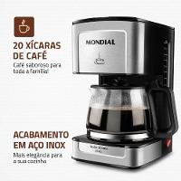 Cafeteira Elétrica Mondial Dolce Arome Vidro C-43-20X-SI 20 Xícaras 550W – Preto/Inox - 2