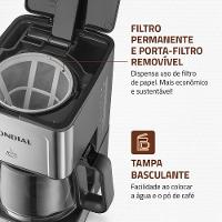 Cafeteira Elétrica Mondial Dolce Arome Vidro C-43-20X-SI 20 Xícaras 550W – Preto/Inox