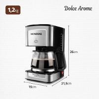 Cafeteira Elétrica Mondial Dolce Arome Vidro C-43-20X-SI 20 Xícaras 550W – Preto/Inox - 8