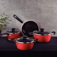 Conjunto de Panelas 4 Peças Tramontina Sicília em Alumínio com Revestimento Interno Antiaderente Cerâmico e Externo Poliéster - Vermelho - 2