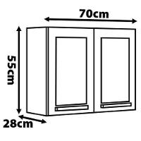 Armário Aéreo Duplo Itatiaia Florença com 2 Portas e 2 Prateleiras - 70cm de largura - 3