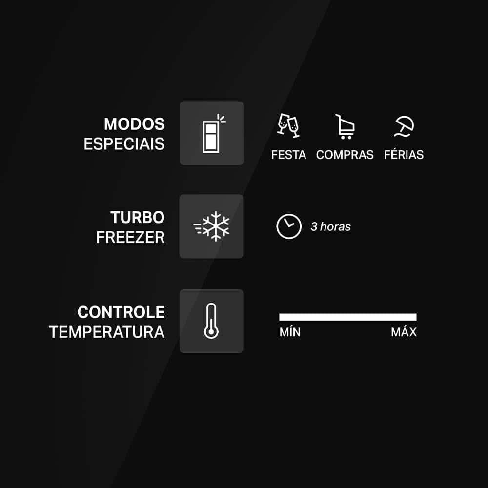 Geladeira Brastemp Duplex BRM55FB Frost Free com Painel Click Black e Turbo Freezer 463L – Branca - 5