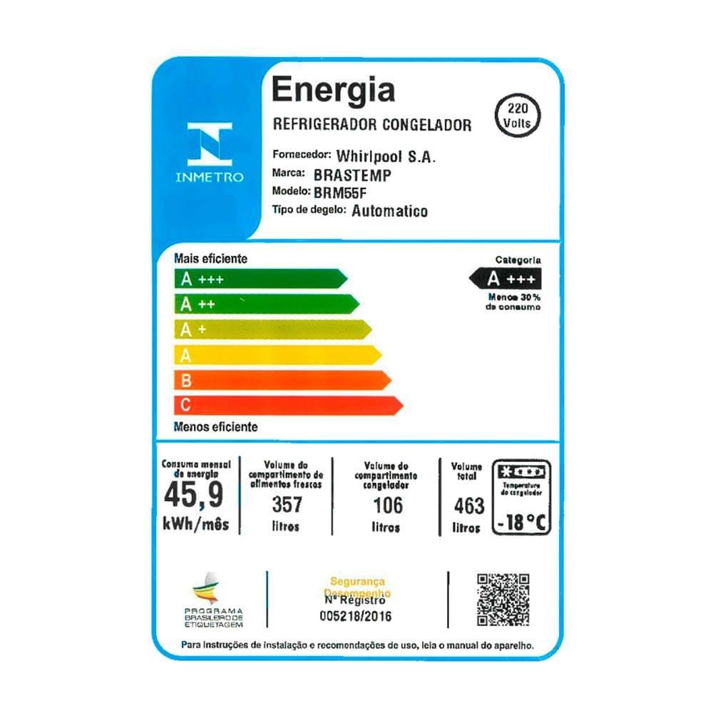 Geladeira Brastemp Duplex BRM55FE Frost Free com Painel Click Black e Turbo Freezer 463L – Black Inox - 8