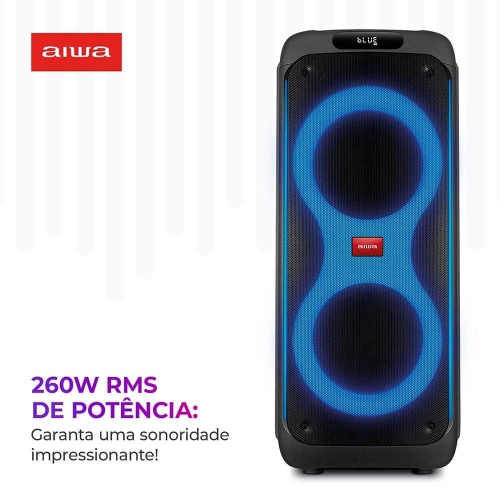 Caixa de Som Partybox AIWA PB-04 BT com Bluetooth, Entrada USB e Iluminação RGB - 260W - 2